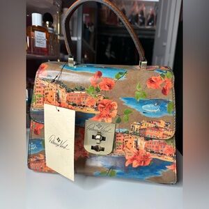 Patricia Nash Vibrant Floral and Coastal Print Satchel
